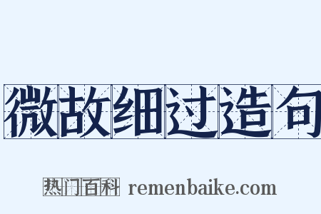 微故细过造句是什么意思的图片